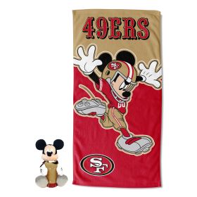 Disney NFL Mickey 49ers Splash Hugger Beach Towel