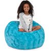 Jaxx Saxx 3 Foot Bean Bag Chair - Faux Fur - Fun Colors, Maui Turquoise