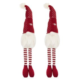 Christmas Gnomes Decorations, Christmas Table Home Ornaments for Holiday Party Gifts (Material: Polyester, Color: White+Red)